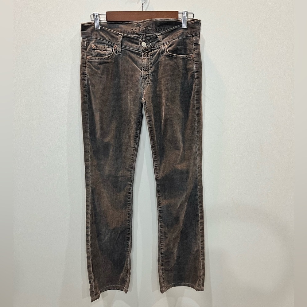 7 For All Mankind Bootcut Mid-Rise Corduroy Pants‎ Gray Women’s Size 27